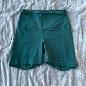 Green yoga shorts